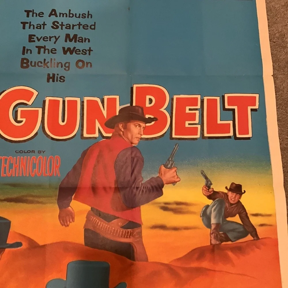 Vintage 1958 movie poster. “Gun belt”